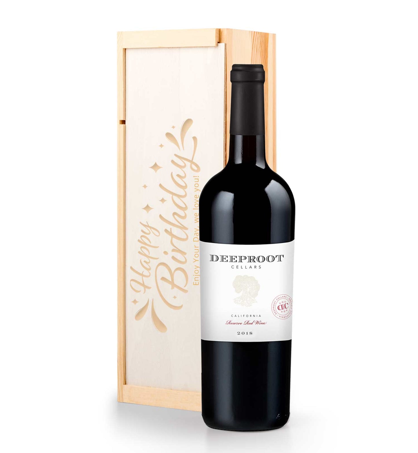 Happy Birthday Personalized Wine Crate with DeepRoot