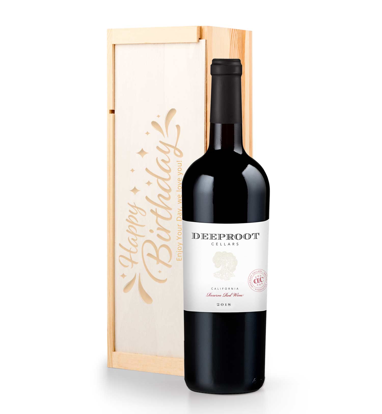 Happy Birthday Personalized Wine Crate with DeepRoot