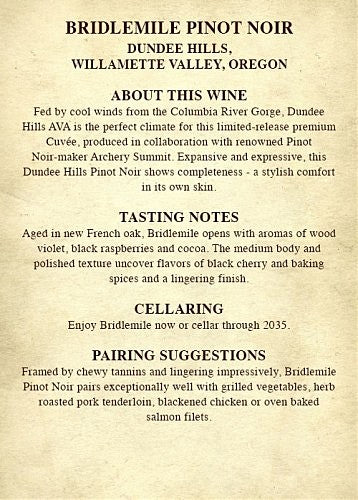 Bridlemile Dundee Hills Pinot Noir