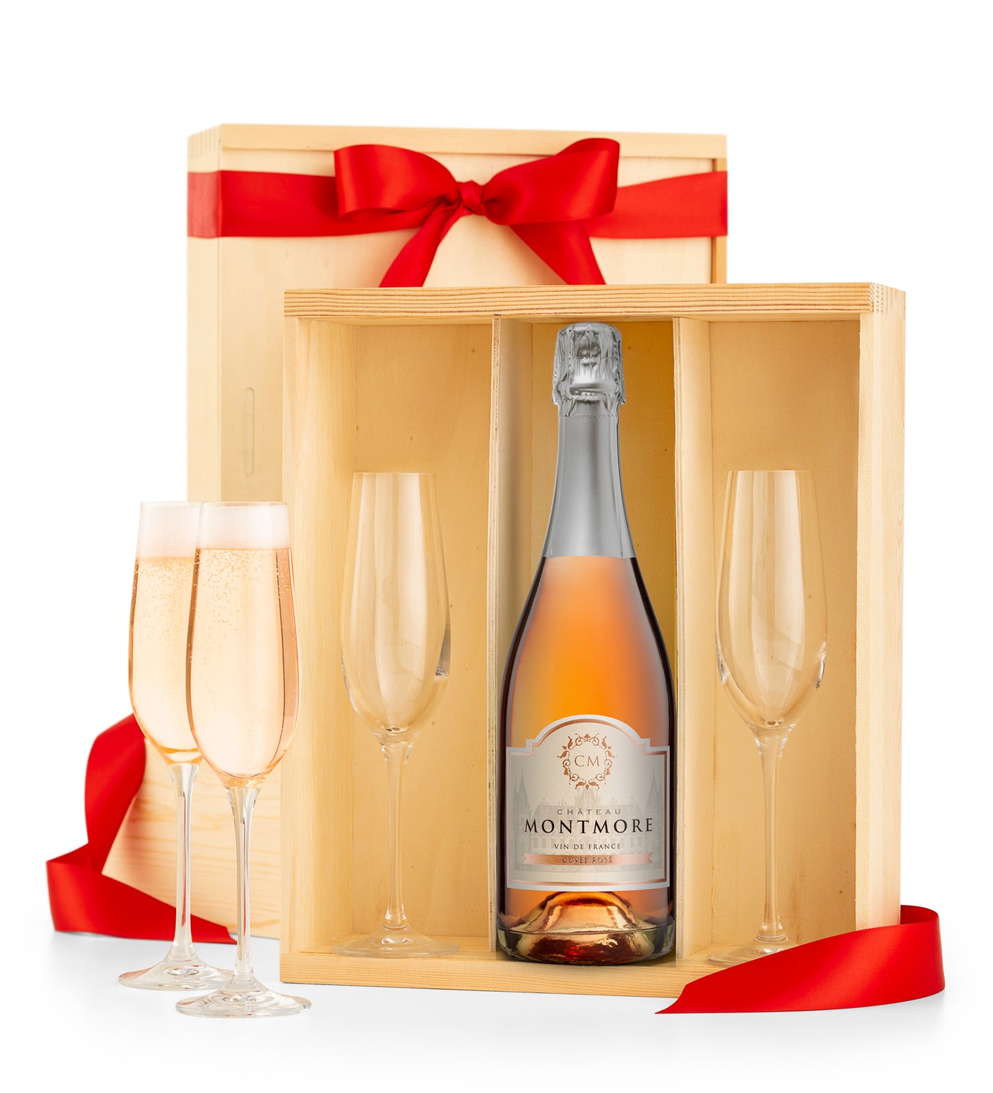 Chateau Montmore Sparkling Cuvée Rosé Keepsake Toast Crate