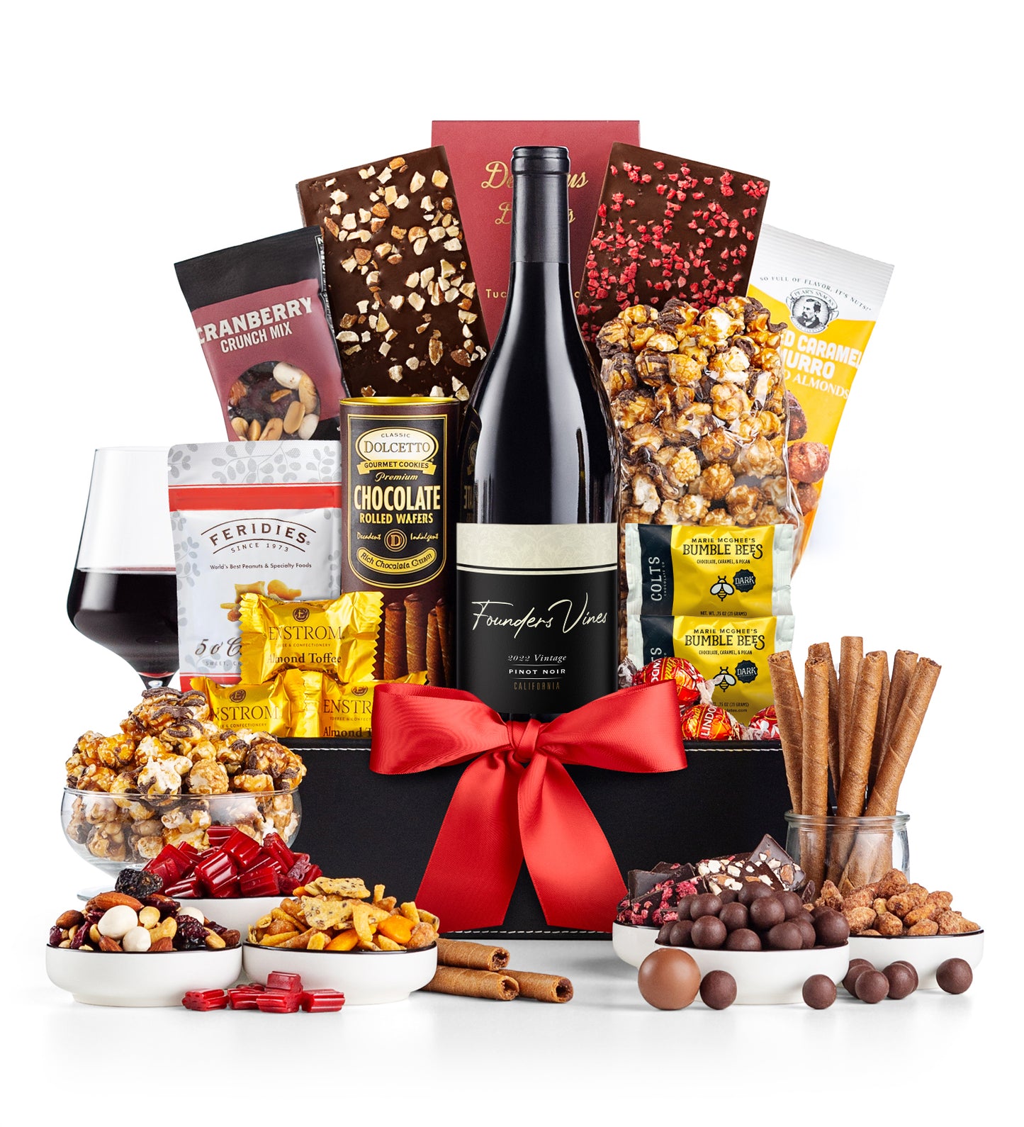 Royal Treatment Wine Basket with Founder's Vine Pinot Noir