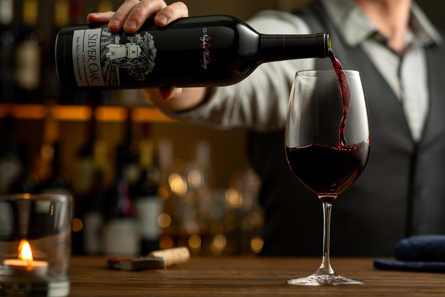 Glass of Silver Oak Napa Valley