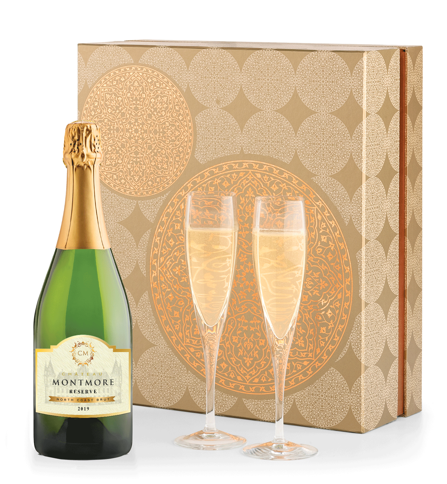 Chateau Montmore Sparkling Reserve and Flutes