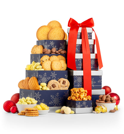 Winter Greetings Cookie Tower