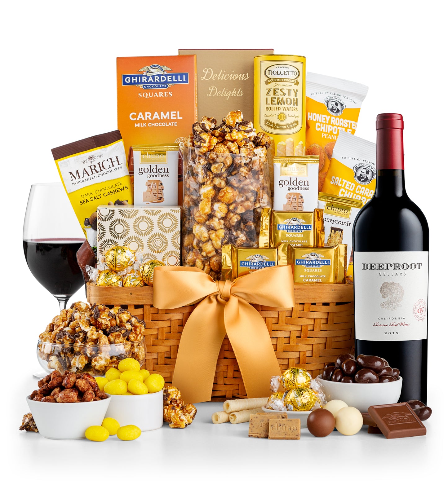 As Good As Gold Gift Basket with DeepRoot Cabernet Sauvignon