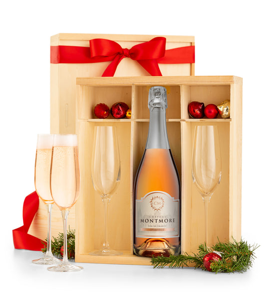 Chateau Montmore Sparkling Cuvée Rosé Keepsake Toast Crate