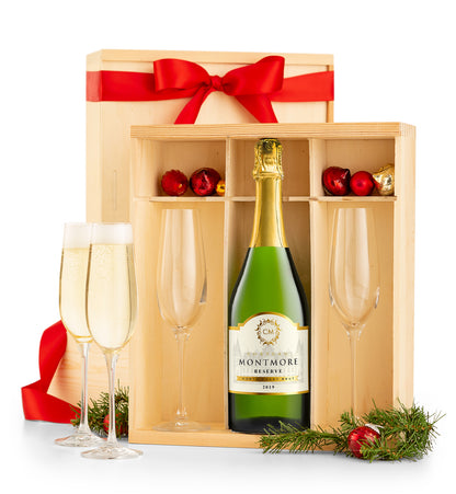 Chateau Montmore Reserve Sparkling Keepsake Toast Crate for Holiday