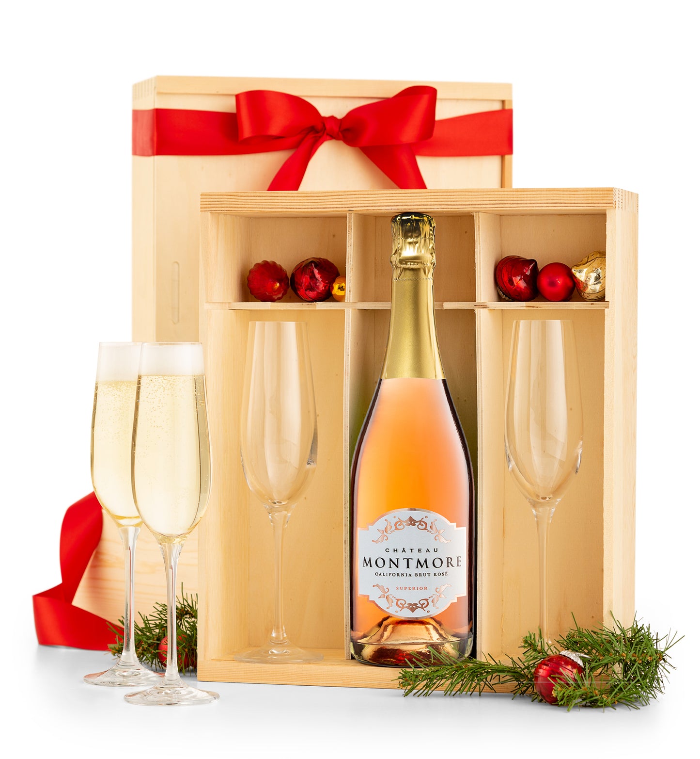 Chateau Montmore Sparkling Rosé Keepsake Toast Crate for the Holiday