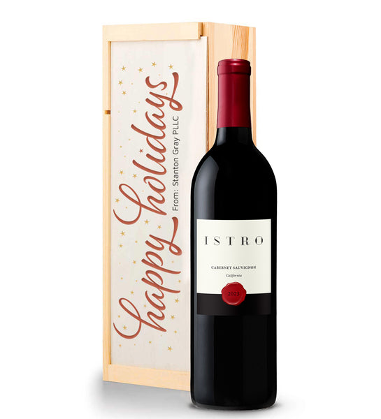 Happy Holidays Wine Crate with Istro Cabernet Sauvignon