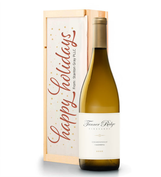 Happy Holidays Wine Crate with Tanner Ridge Chardonnay