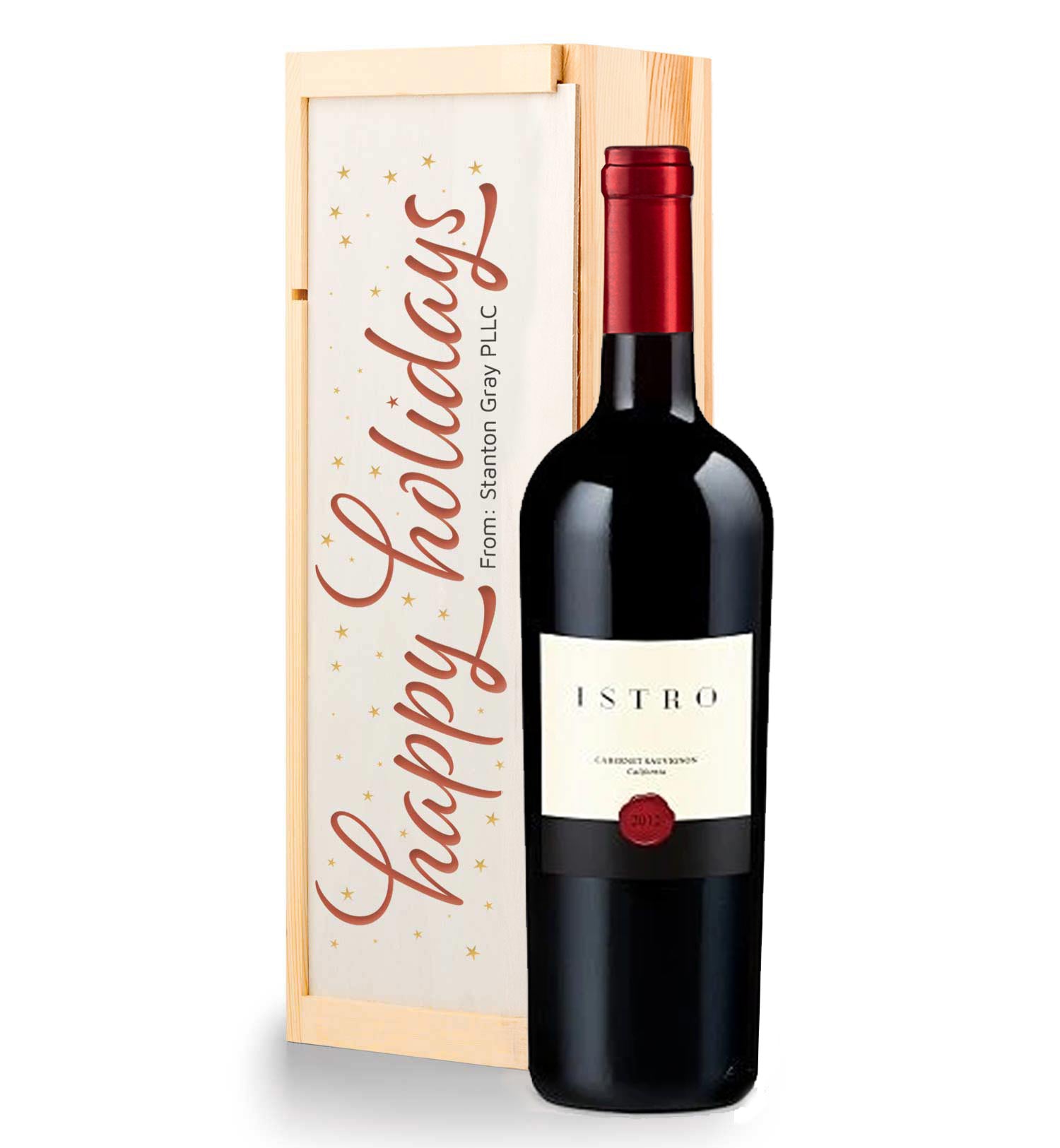 Happy Holidays Wine Crate with Istro Cabernet Sauvignon