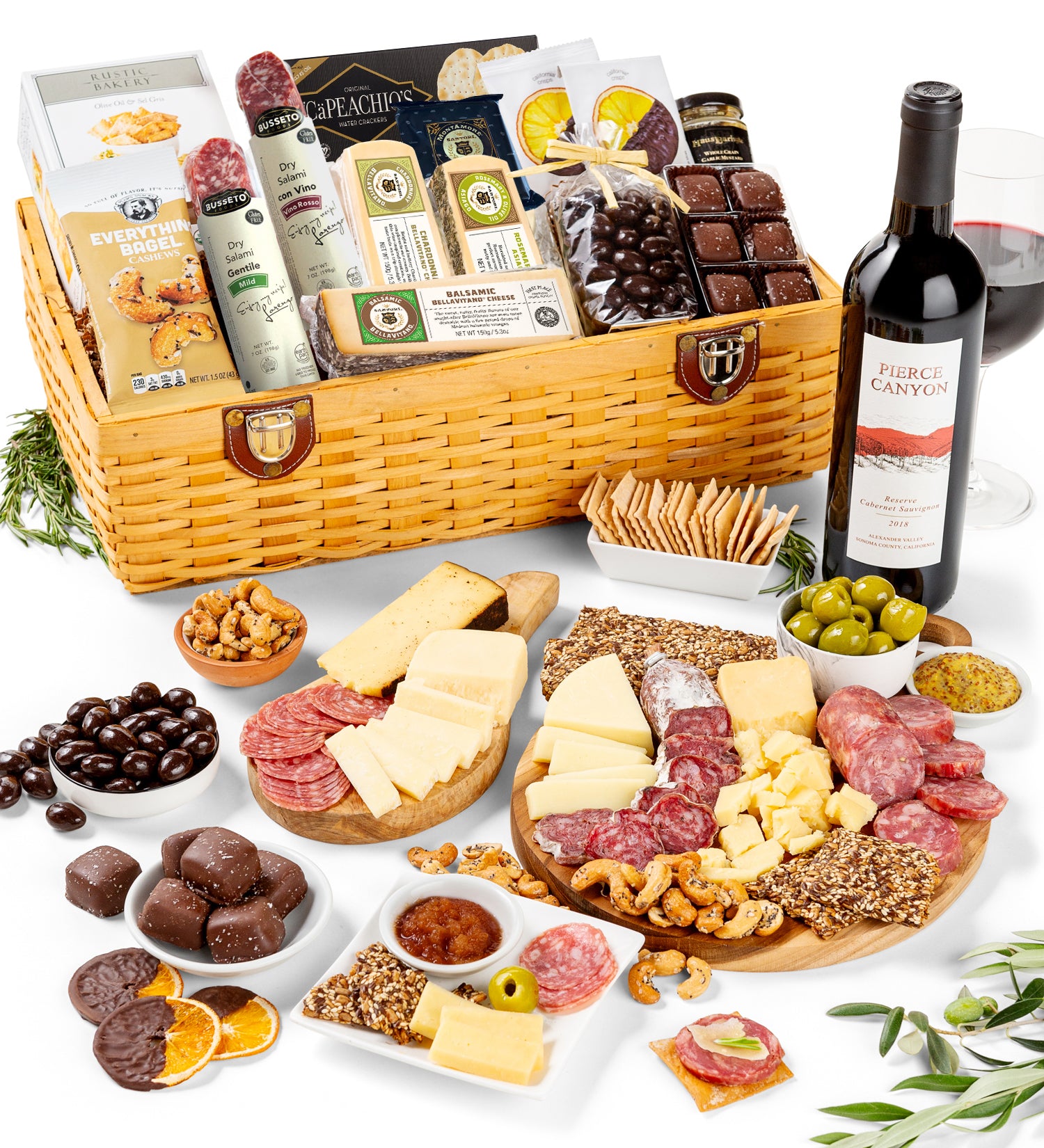 Select Cheese & Charcuterie Picnic Basket with Wine