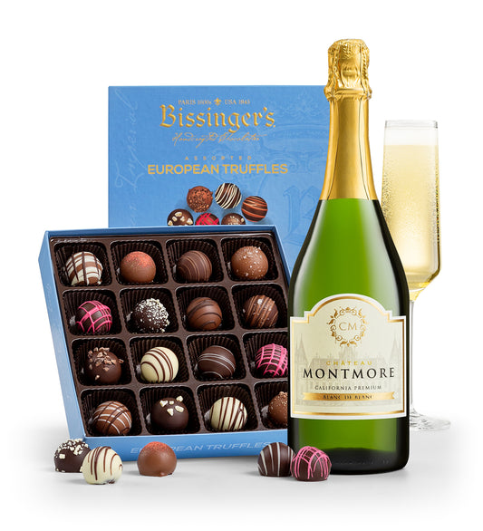 Chateau Montmore Sparkling Blanc De Blanc and Bissinger's European Truffles