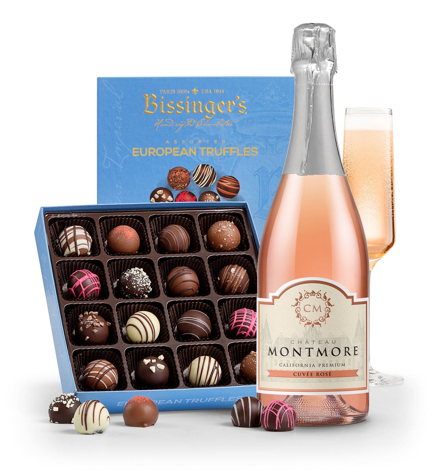 Chateau Montmore Sparkling Rosé and Bissinger's European Truffles