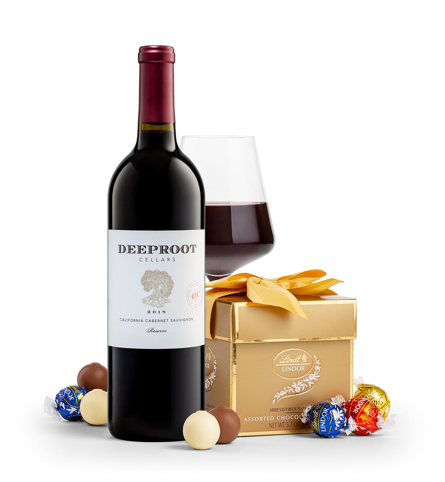 Classic LINDOR Truffle Box with DeepRoot Cabernet Sauvignon