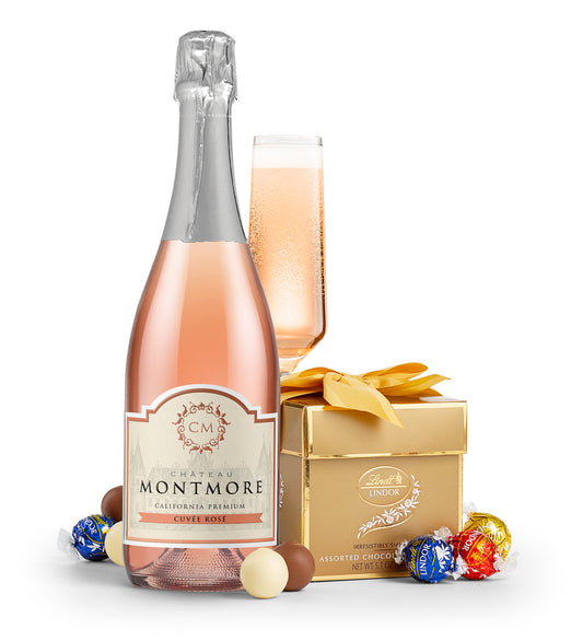 Classic LINDOR Assorted Truffle Box with Chateau Montmore Rosé