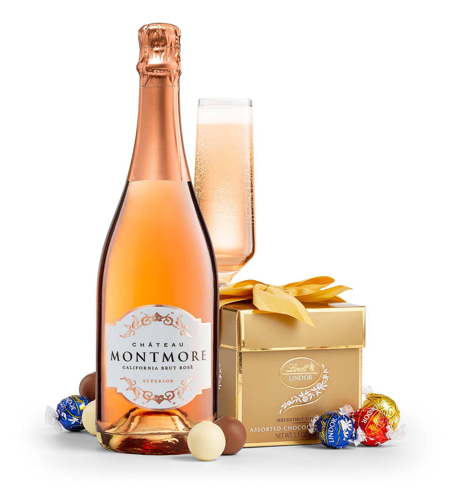 Classic LINDOR Assorted Truffle Box with Chateau Montmore Rosé