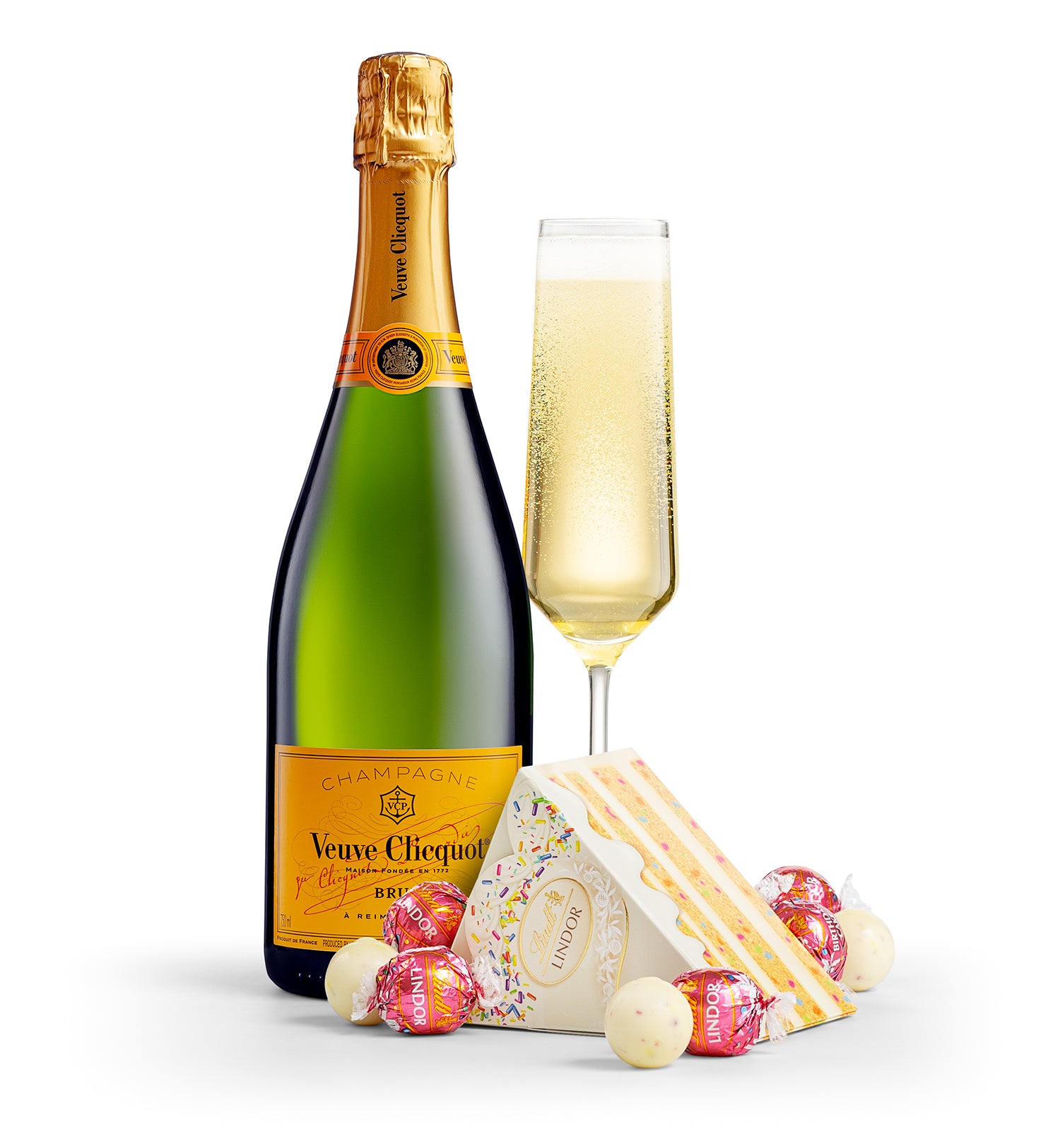 Veuve Clicquot with Birthday Cake LINDOR Truffles Cake Box