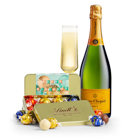 LINDOR Birthday Truffle Tin with Veuve Clicquot