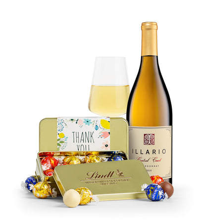 LINDOR Thank You Truffle Tin with Illario Chardonnay