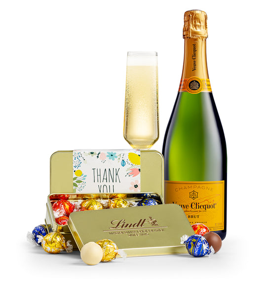LINDOR Thank You Truffle Tin with Veuve Clicquot