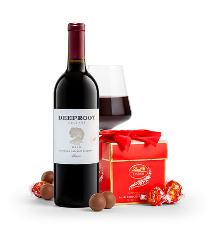 Classic LINDOR Truffle Box with DeepRoot Cabernet Sauvignon