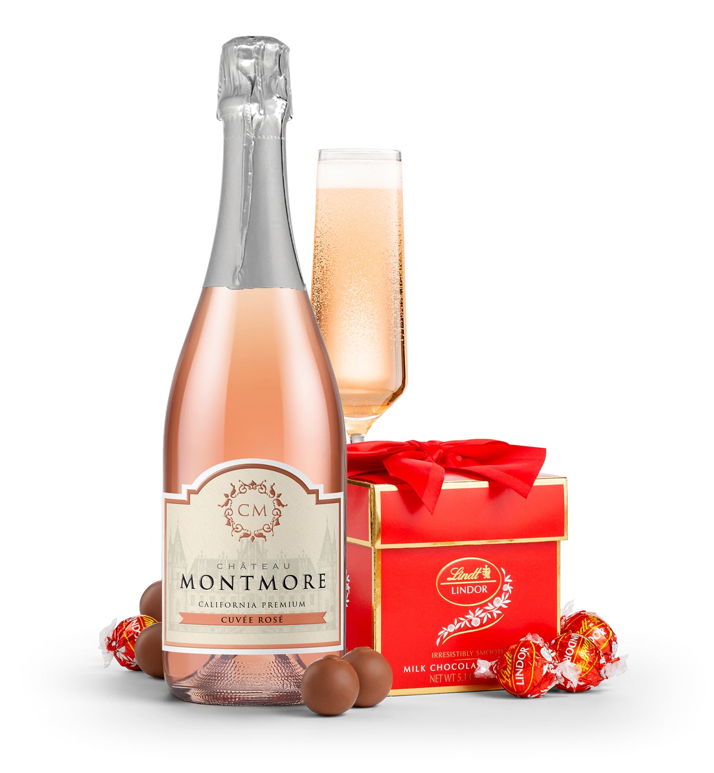 Classic LINDOR Truffle Box with Chateau Montmore Rosé