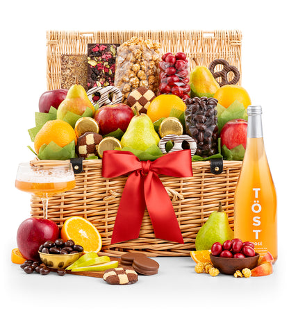 Five Star Premium Grade Fruit Basket with Töst Rosé