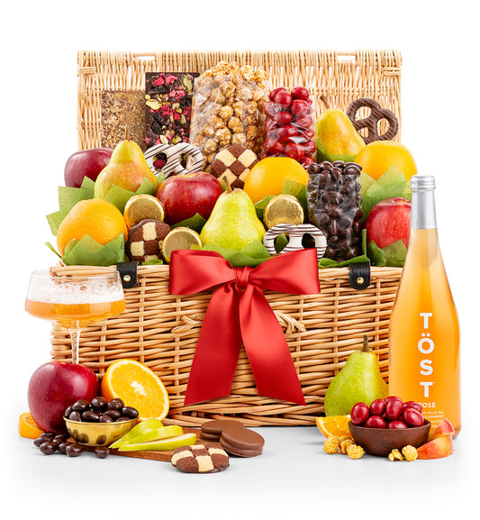Five Star Premium Grade Fruit Basket with Töst Rosé