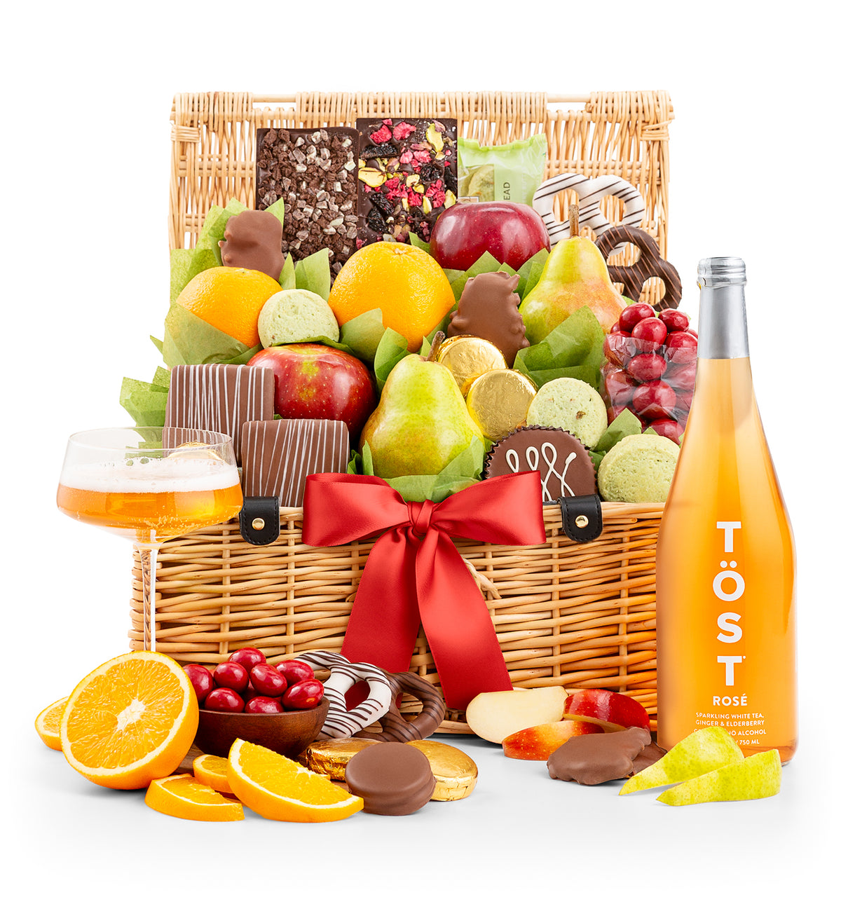 Premium Grade Fruit and Gourmet Chocolates with Töst Rosé