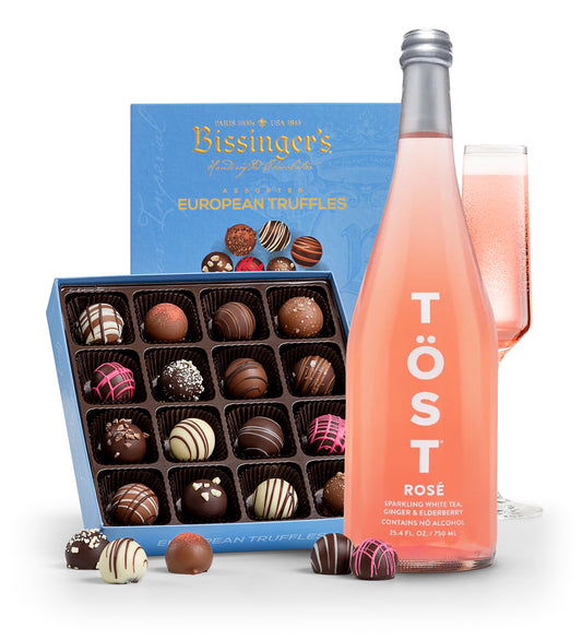 Töst Sparkling Rosé and Bissinger's European Truffles
