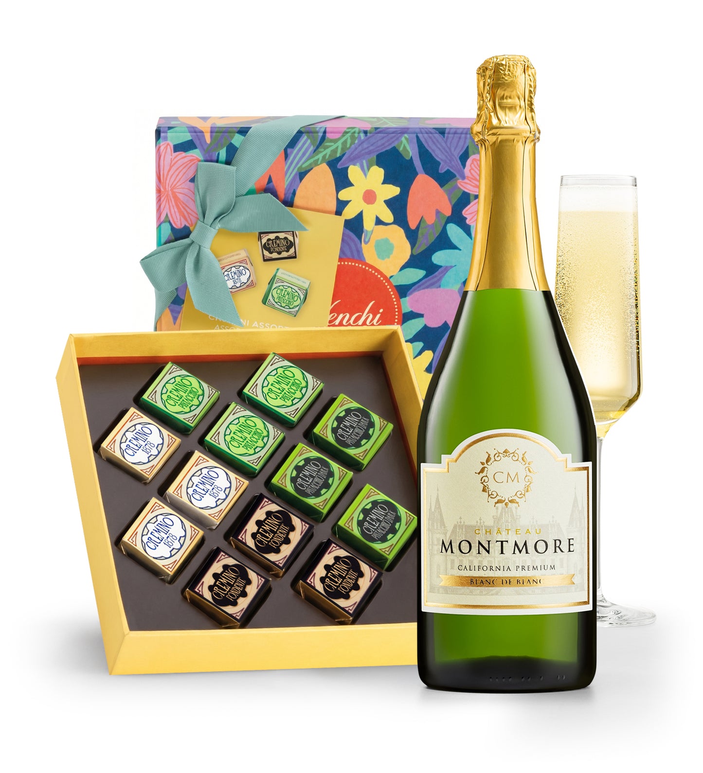 Chateau Montmore Sparkling Blanc De Blanc & Venchi Cremino Chocolate Gift Set