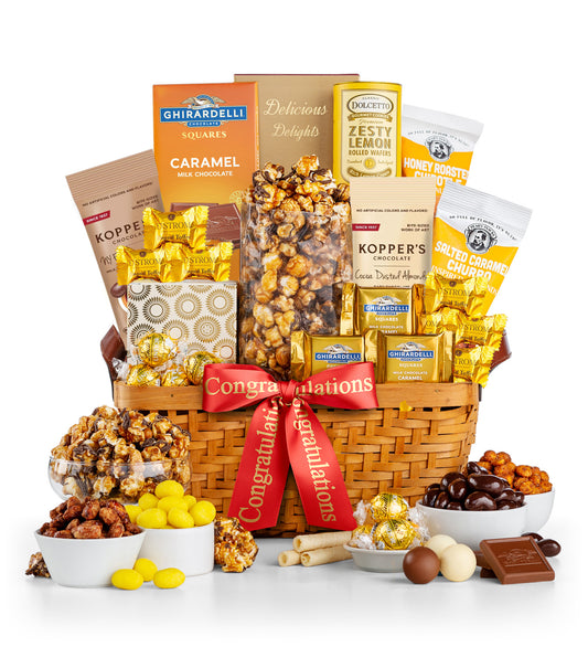 Congratulations As Good As Gold Classic Gift Basket
