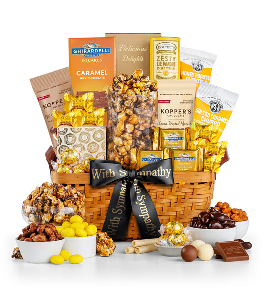 With Sympathy As Good As Gold Classic Gift Basket