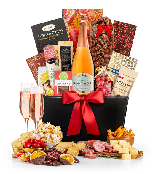 Champagne Wishes Gift Basket with Chateau Montmore Sparkling Rosé