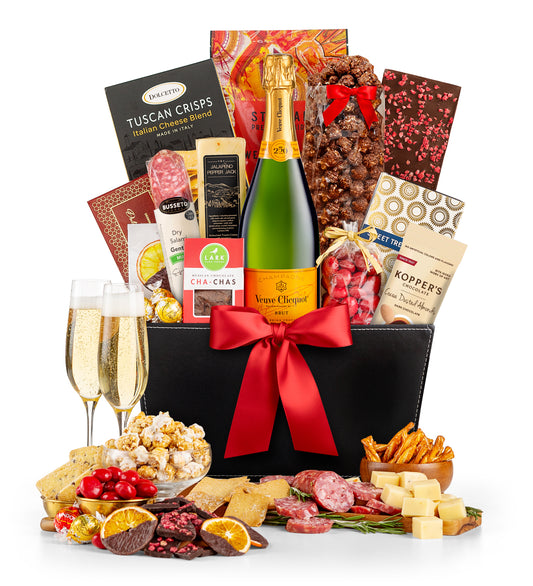 Champagne Wishes Gift Basket with Veuve Clicquot