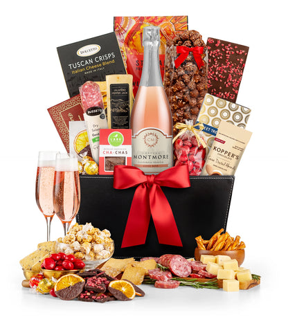 Champagne Wishes Gift Basket with Chateau Montmore Sparkling Rosé