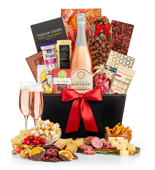 Champagne Wishes Gift Basket with Chateau Montmore Sparkling Cuvée Rosé
