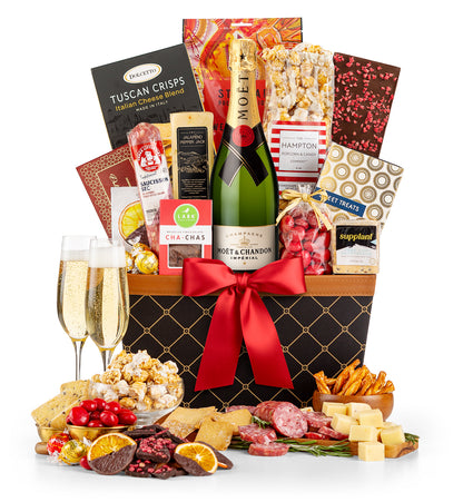 Champagne Wishes Gift Basket with Moët & Chandon Imperial Brut