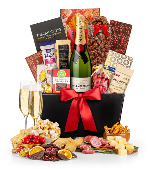 Champagne Wishes Gift Basket with Moët & Chandon Imperial Brut