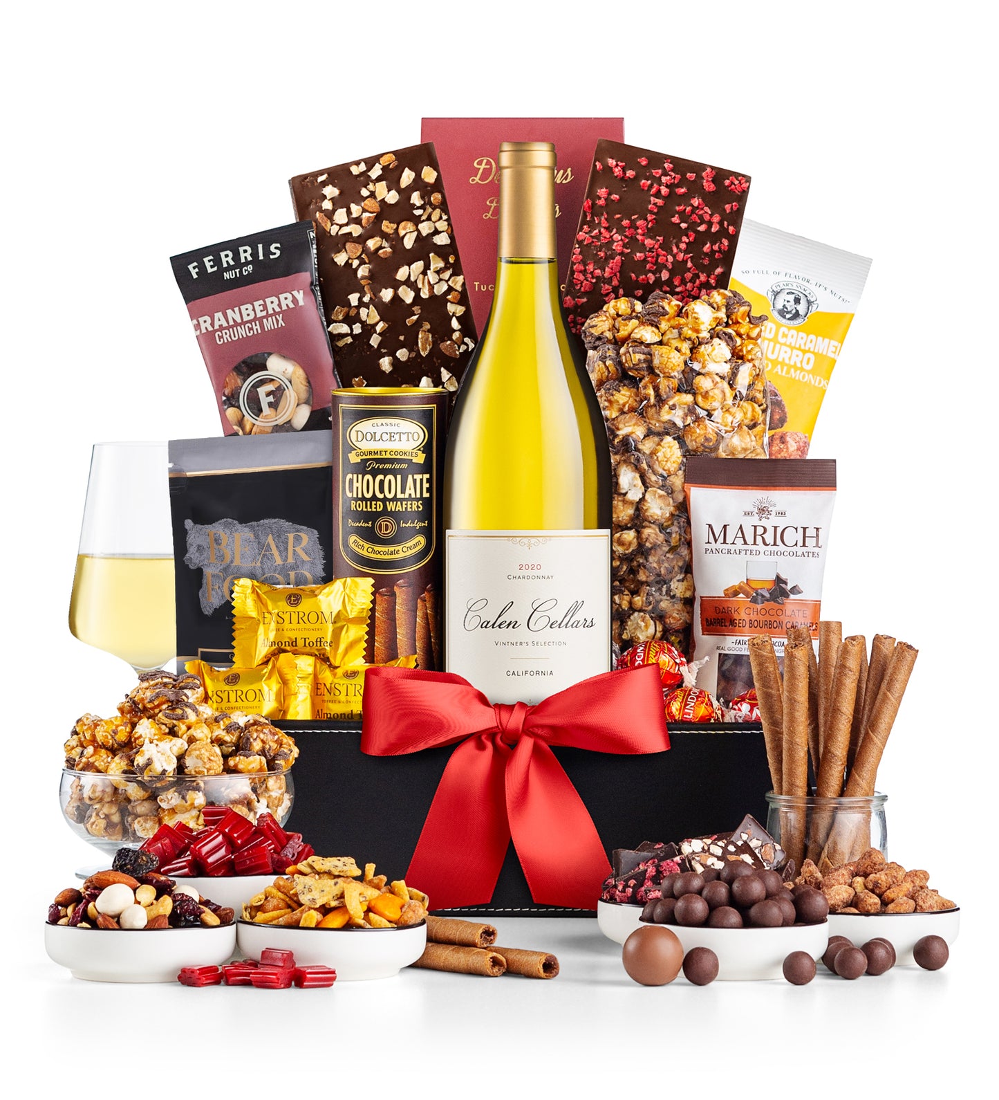 Royal Treatment Wine Basket with Calen Cellars Chardonnay