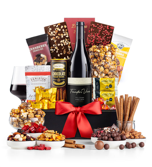 Royal Treatment Wine Basket with Founder's Vine Pinot Noir
