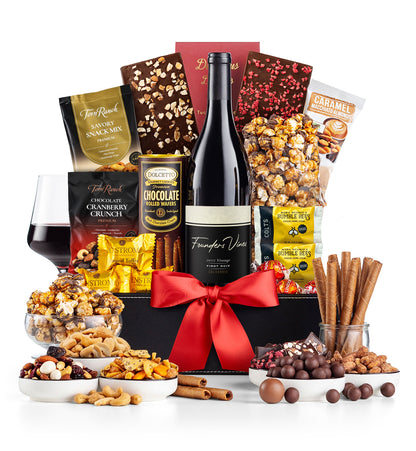Royal Treatment Wine Basket with Founder's Vine Pinot Noir