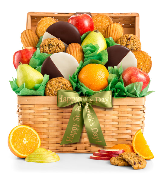 Happy St. Patrick's Day Premium Grade Fruit and Cookies Basket