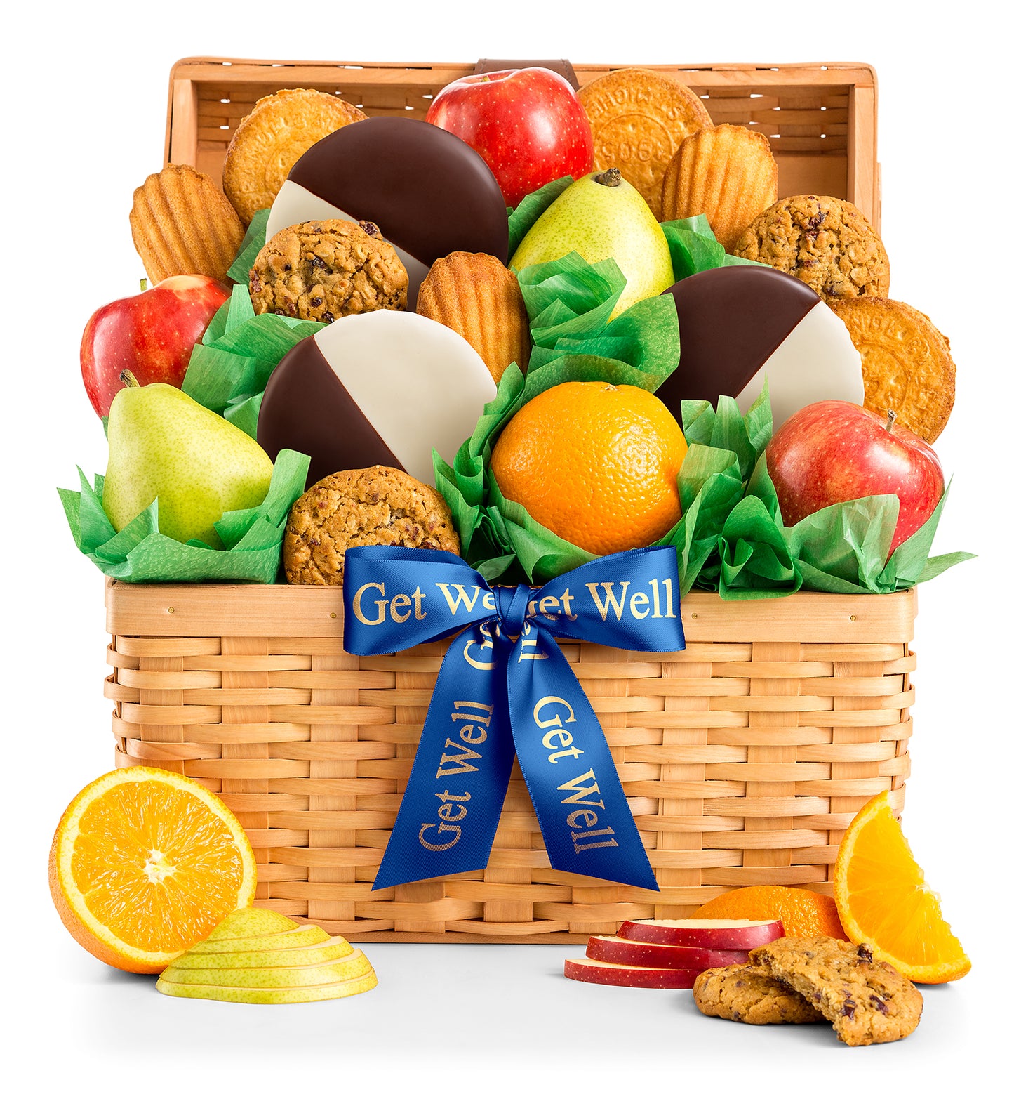 Get Well Premium Grade Fruit and Cookies Basket