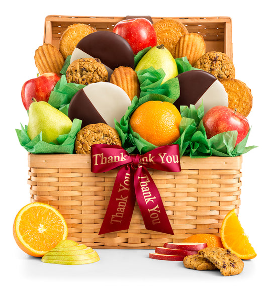 Thank You Premium Grade Fruit and Cookies Basket