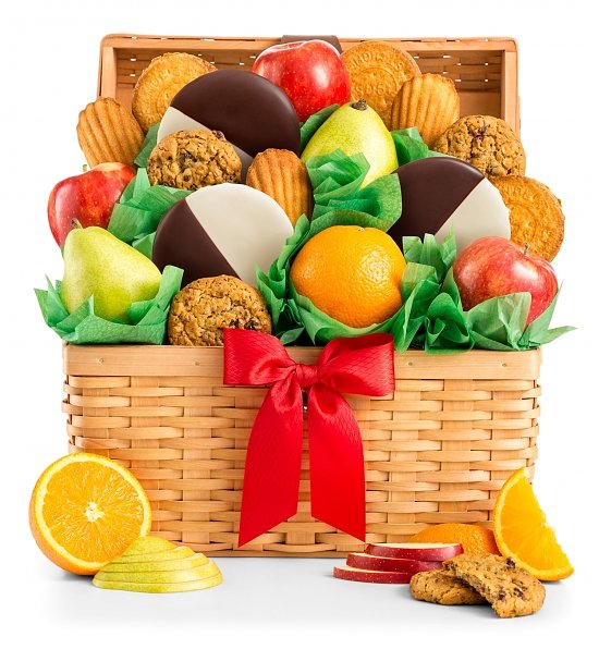 Premium Grade Fruit and Cookies Gift Basket