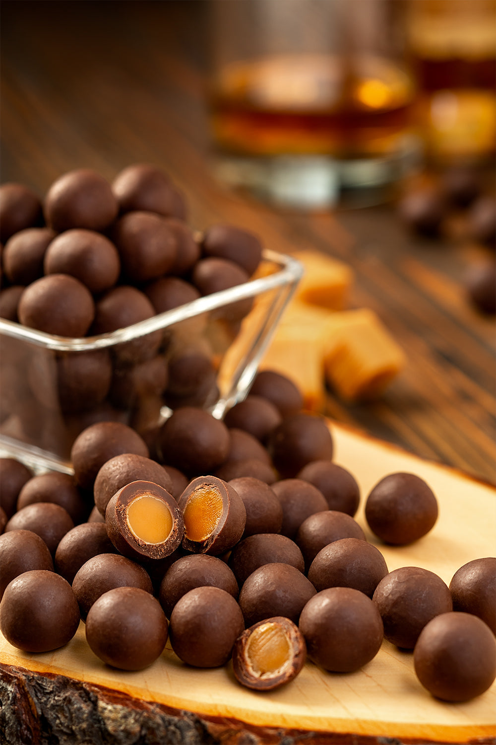  chocolate covered bourbon caramels