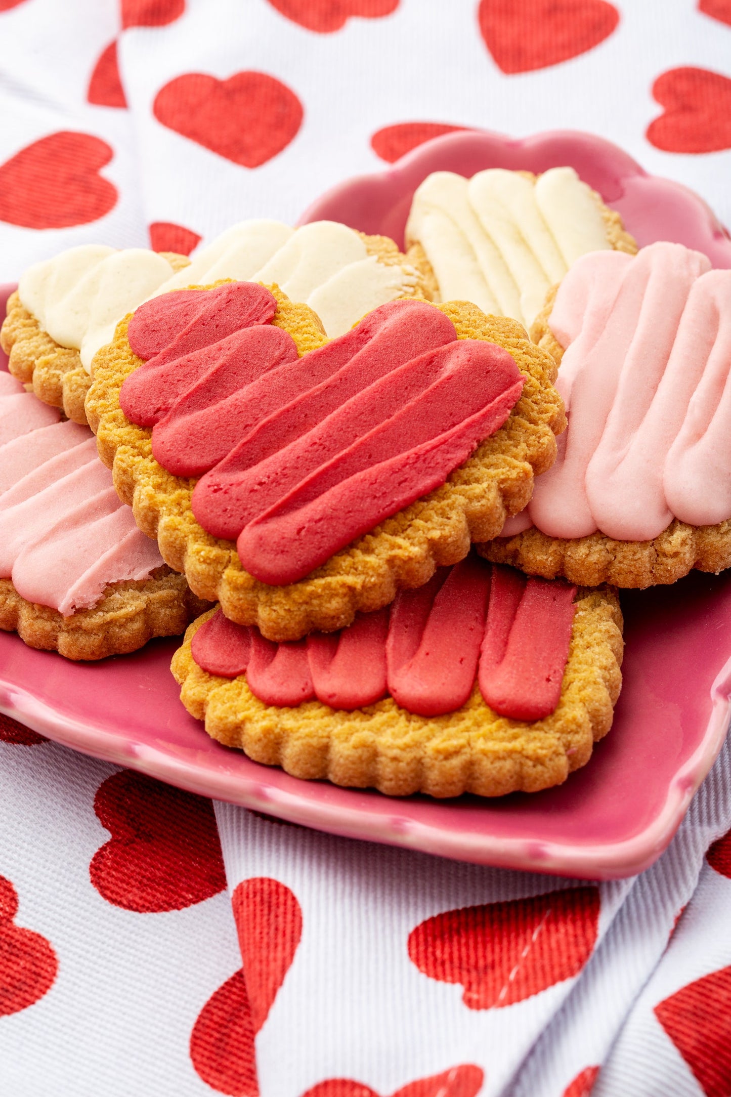 Bite Me Hand-Frosted Heart Short Bread Cookies
