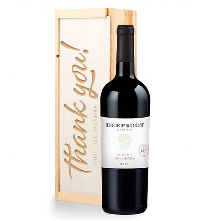 Thank You Personalized Wine Crate with DeepRoot